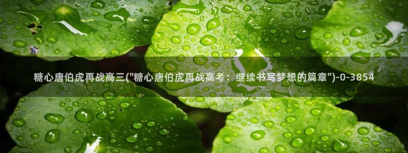糖心biog：糖心唐伯虎再战高三(\
